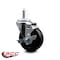 Service Caster 4'' Soft Rubber Wheel Swivel 7/16'' Grip Ring Stem Caster with Brake SCC-GR20S414-SRS-TLB-716138 - alternate 3